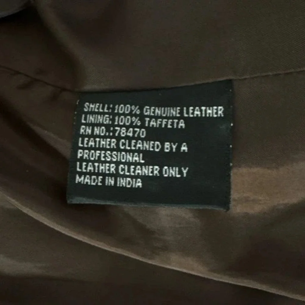 Tahari Leather‎ Blazer Jacket Womens Size L Brown Button Up Long Sleeve Career